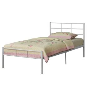 Twin size White Metal Platform Bed Frame with Headboard